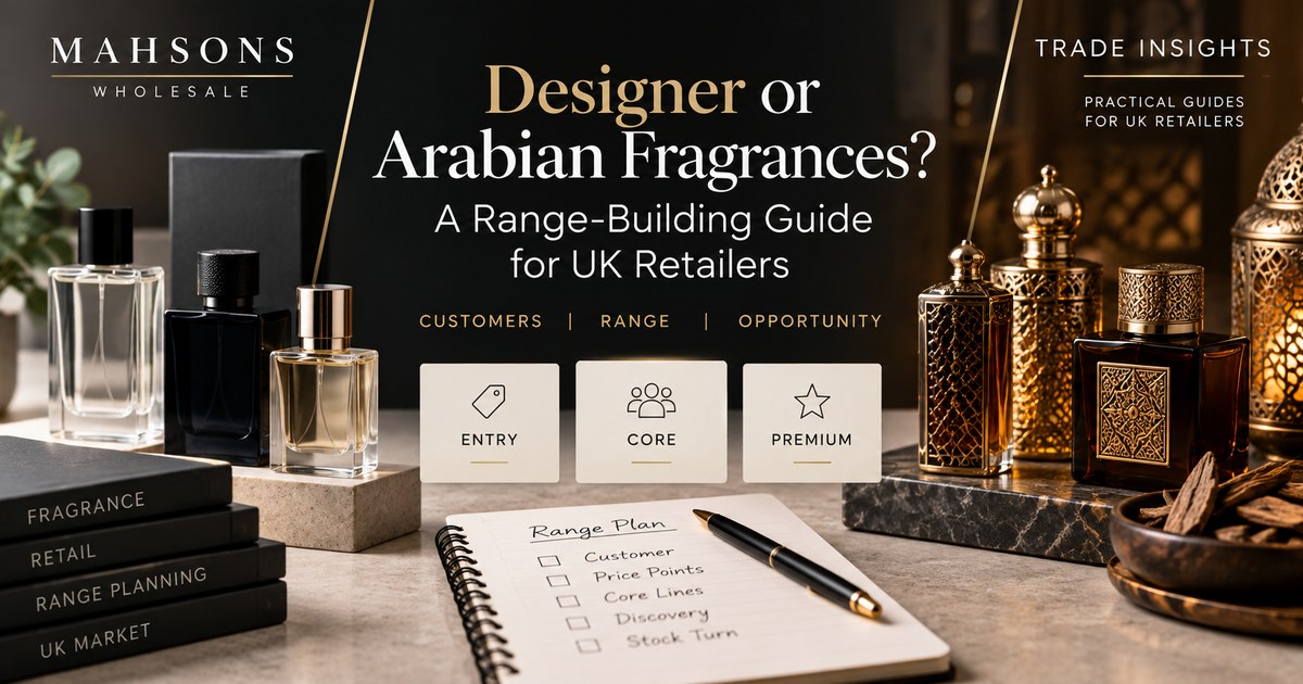 Mahsons Wholesale Trade Insights guide to balancing designer and Arabian fragrances in a UK retail range